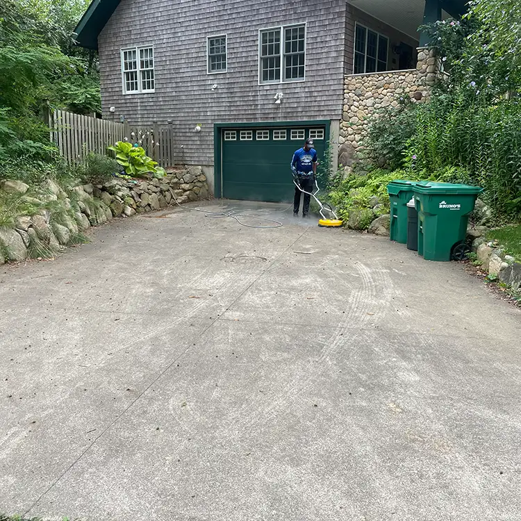 Home Driveway Before PowerWashing Service