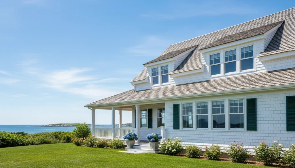 A beautiful, clean home on Martha's Vineyard with a pristine roof and clean siding, reflecting a well-maintained exterior.